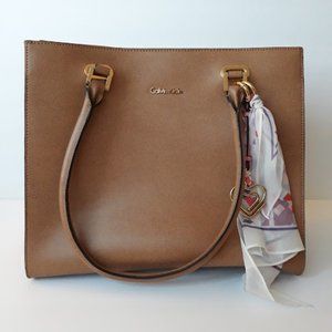 Calvin Klein Women's Brown Leather Shoulder/Bag Handbag